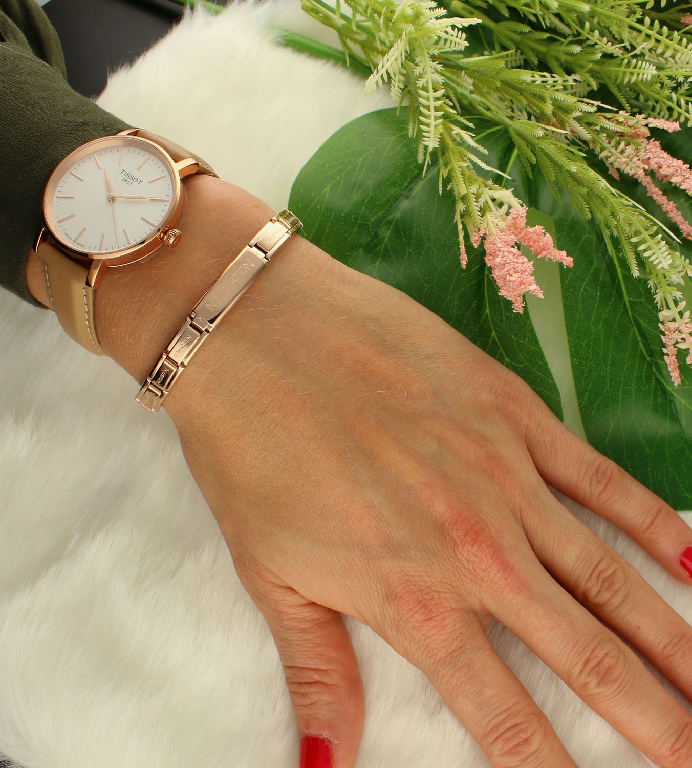 Bransoletka Nomination Trendsetter złota do graweru z blaszką ozdobiona wzorem 021152 011d.jpg